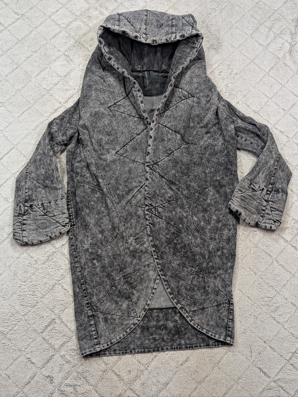 Norma Kamali Jacket Womens 4 Black Wash Oversize Shawl Collar Coat Modern